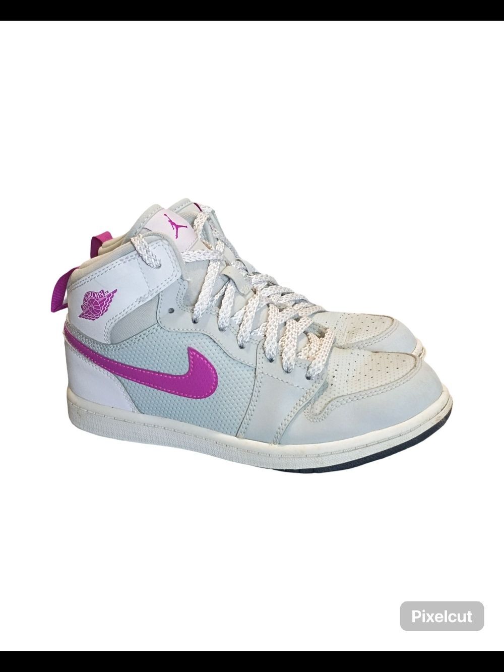 Nike Air Jordan 1 Retro High GG "Grey Mist/Fushia" shoes | Youth Size 2Y